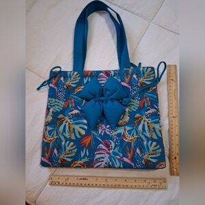 Tropical Blue Floral Tote Bag